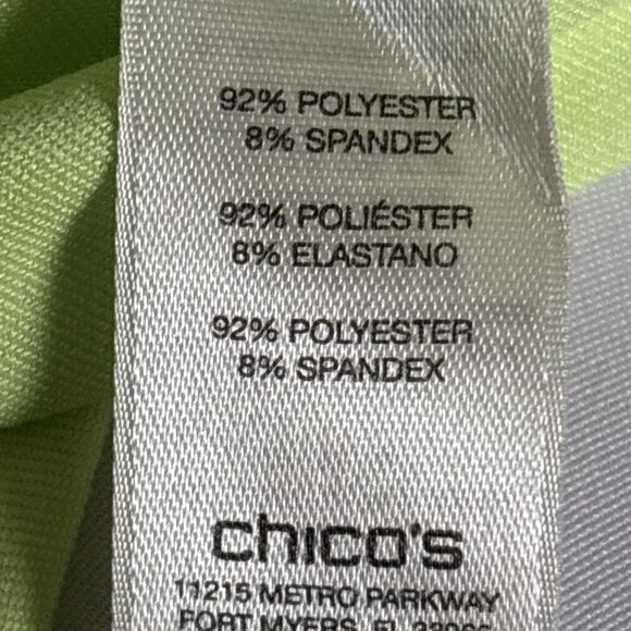 Chico’s Zenergy Golf Shirt Women’s Size 2 M Lime Green Collared Stretch Top - Picture 6 of 12
